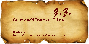 Gyurcsánszky Zita névjegykártya